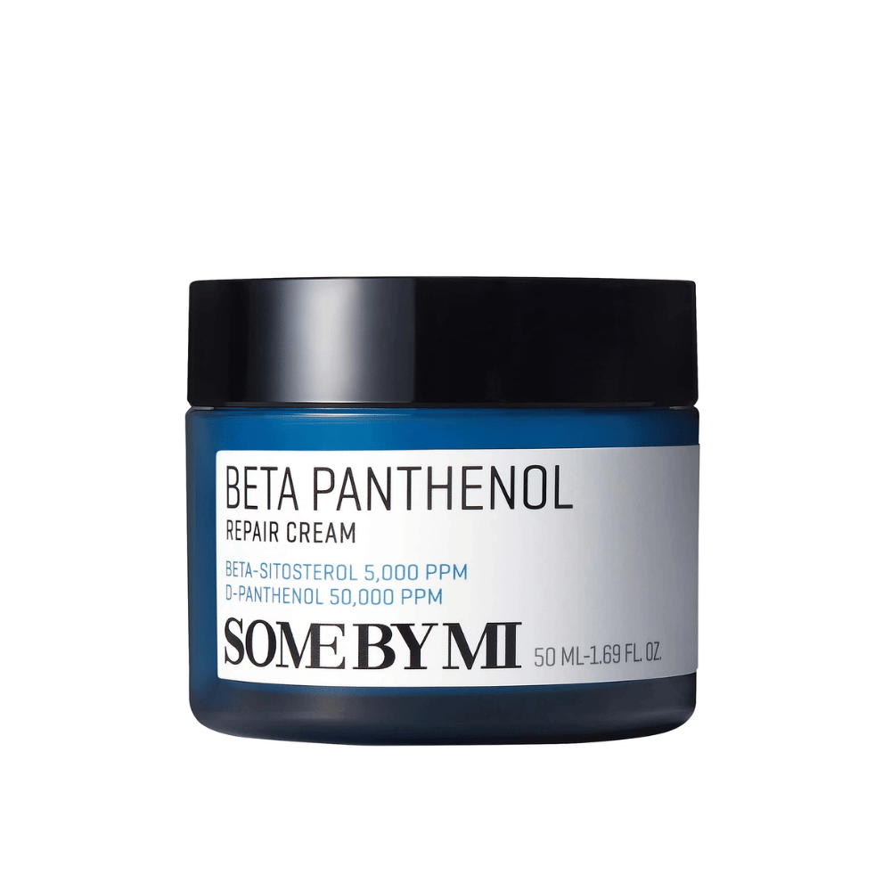 Produktbild på SOME BY MI Beta Panthenol Repair Cream 50ml – intensivt vårdande koreansk fuktkräm för känslig hud.