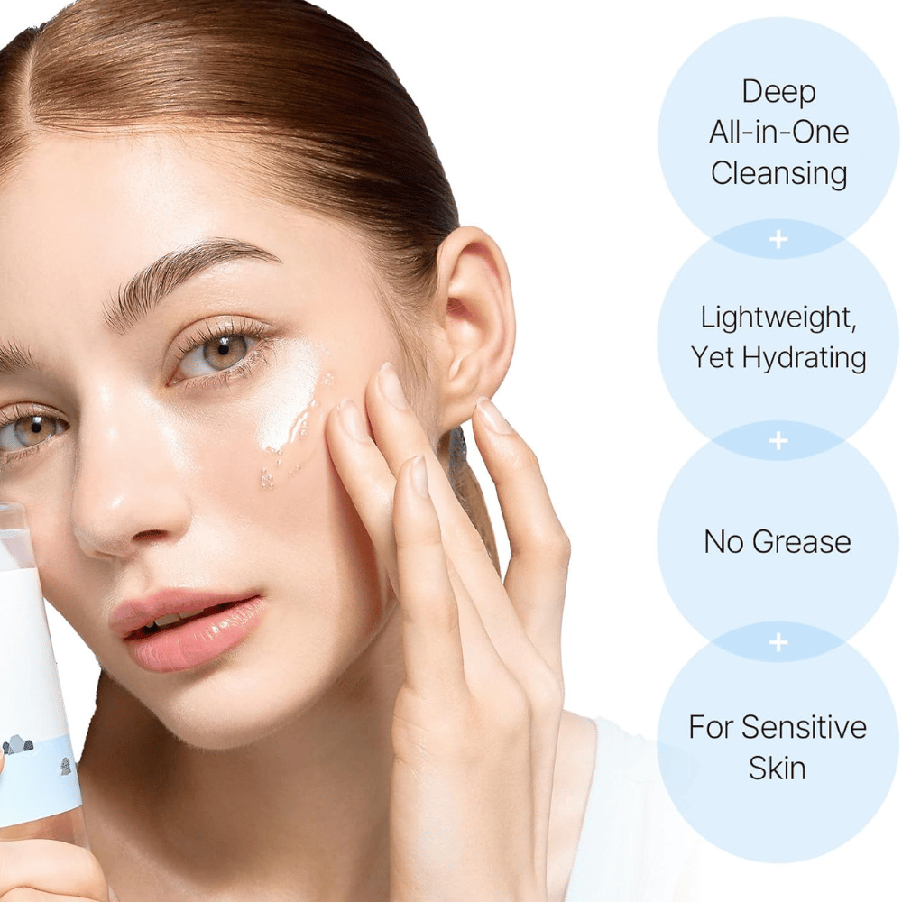 Ansigtsrens fra Round Lab med dybdevirkende cleansing oil, som renser porerne skånsomt uden at efterlade en fedtet hinde