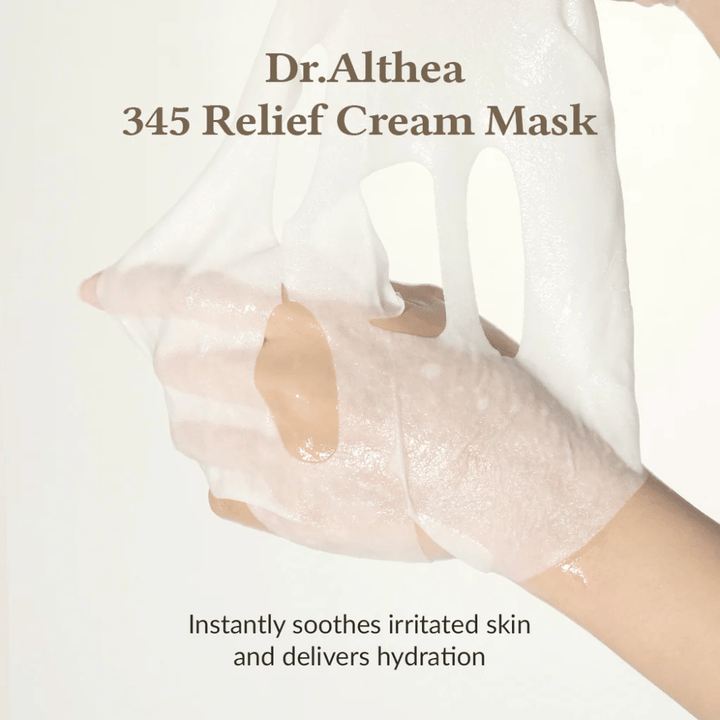 Dr. Althea 345 Relief Cream Mask vegansk cellulose Sheet mask med essens for bedre absorption og hudkomfort