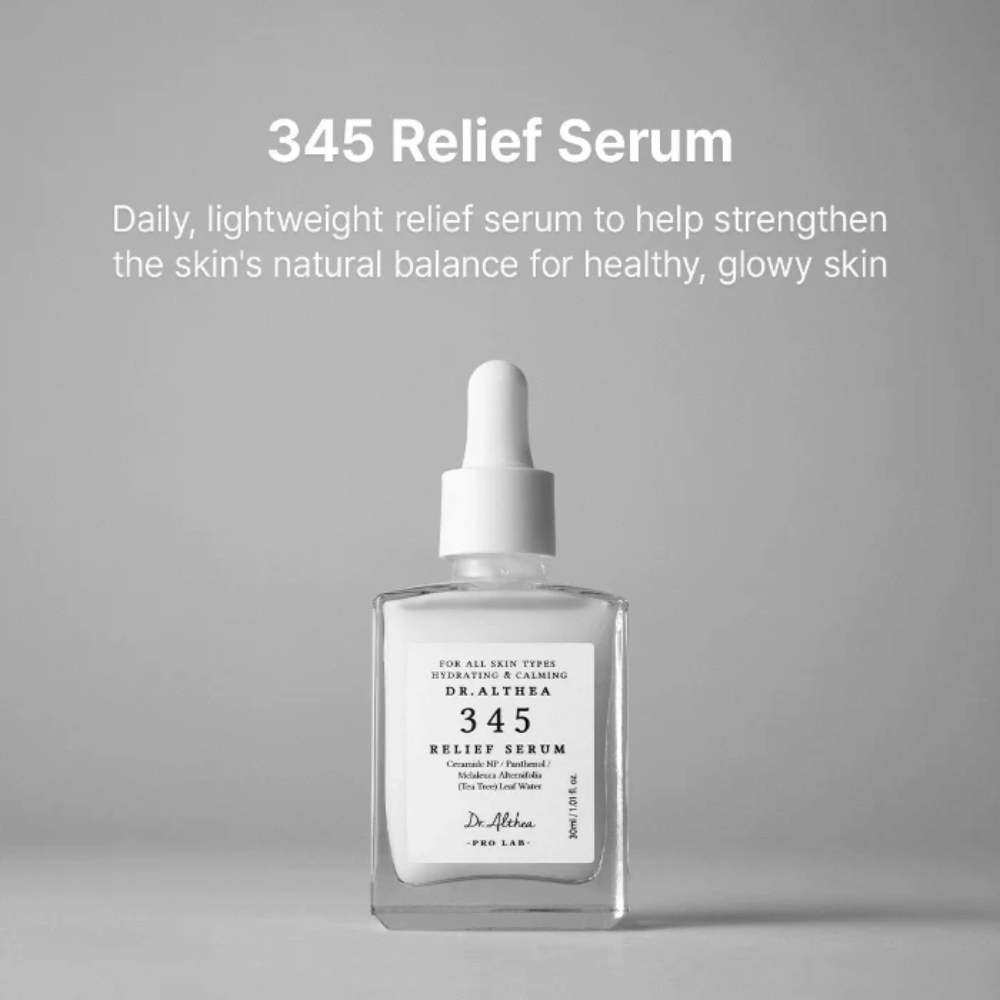 Dr. Althea 345 Relief Serum 30 ml – let fugtgivende serum til sensitiv hud med ceramider, panthenol og tea tree-vand.