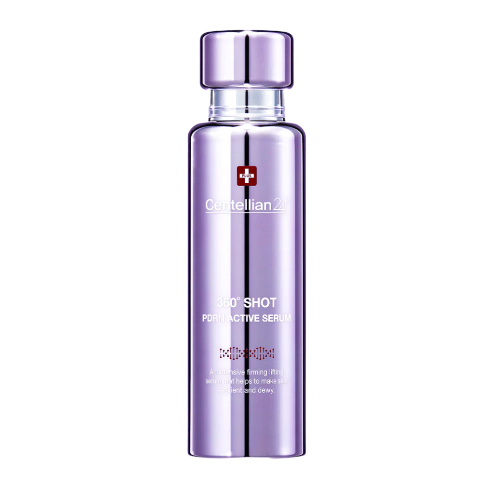 Centellian24 360º Shot PDRN Active Serum – koreansk PDRN-serum i lilla flaske for øget elasticitet, dyb hydrering og fastere, mere spændstig hud.