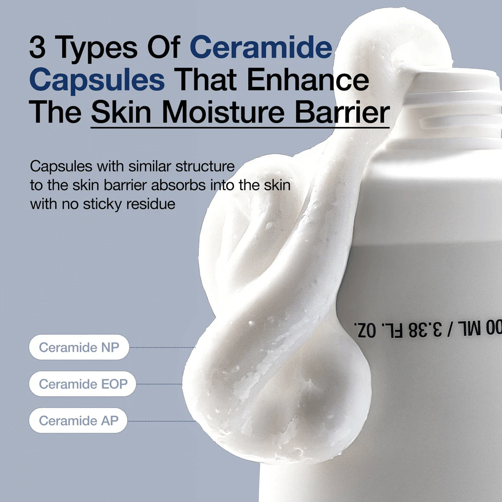 Anua 3 Ceramide Panthenol Cream med tre typer ceramidkapsler, der beskytter hudens fugtbarriere uden klæbrighed.