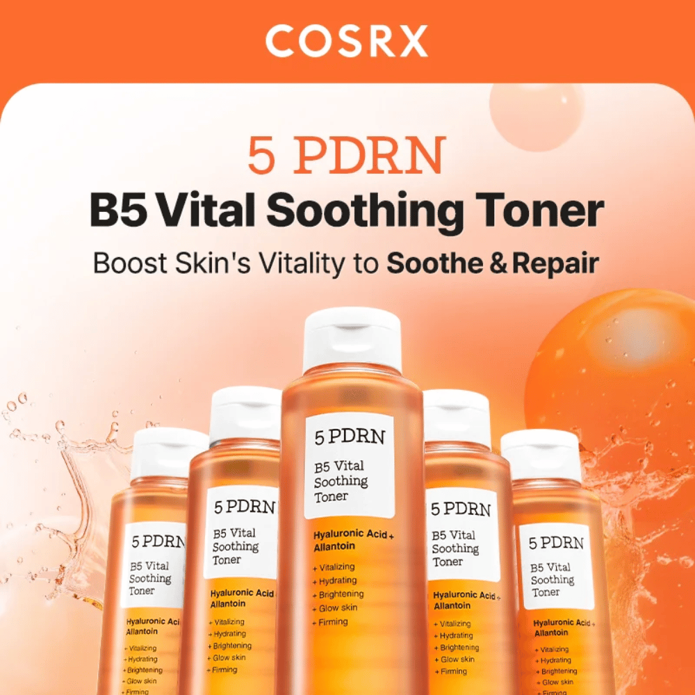 COSRX 5 PDRN B5 Vital Soothing Toner 280 ml booster hudens vitalitet og reparerer tør og stresset hud