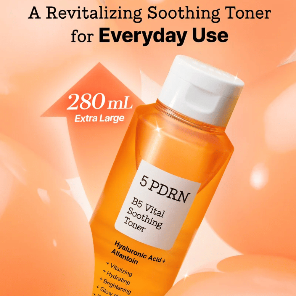 COSRX 5 PDRN B5 Vital Soothing Toner 280 ml ekstra stor beroligende ansigtsvand med hyaluronsyre og allantoin til daglig brug
