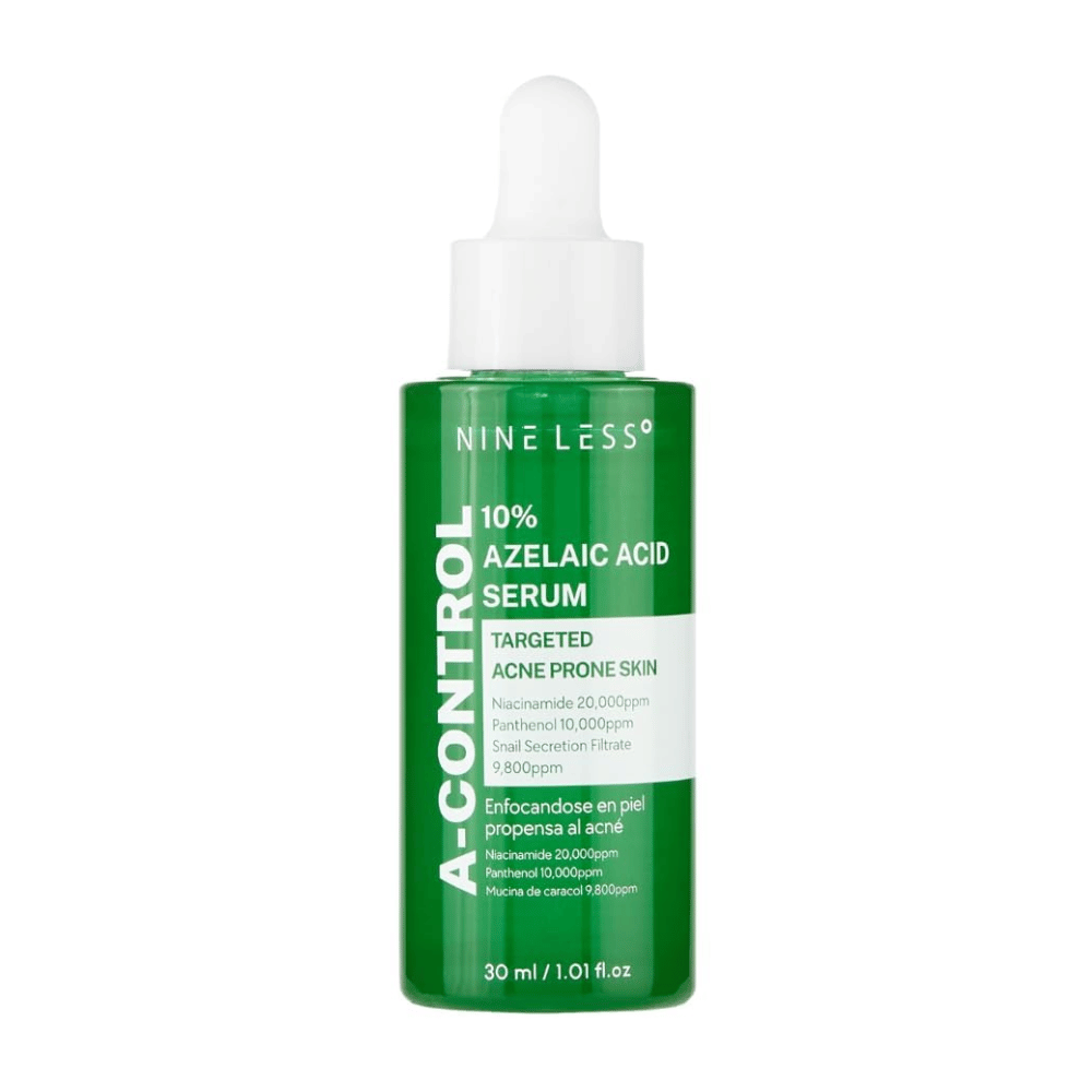 
NINELESS 10% Azelaic Acid Serum er en målrettet behandling for akne-udsat hud. Formuleret med azelainsyre, niacinamid og panthenol, reducerer den rødme og jævner hudtonen samtidig med at den fugter og beskytter hudens barriere.