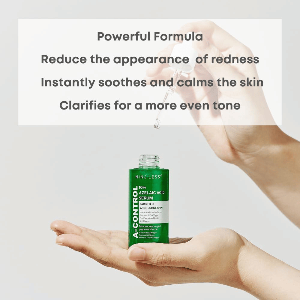 Kraftfuldt serum med 10% azelainsyre, der reducerer rødme, beroliger og balancerer huden. Perfekt til akne-udsat hud, giver en klarere hudtone og jævnere tekstur. Ideel til daglig hudpleje.