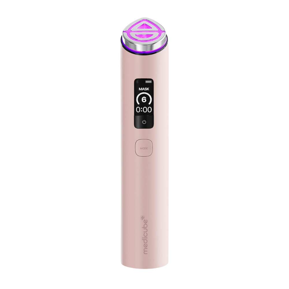 medicube AGE-R Booster Pro X2 Pink elektrisk beauty device med Mask Mode til forbedret absorption af hudpleje og glød