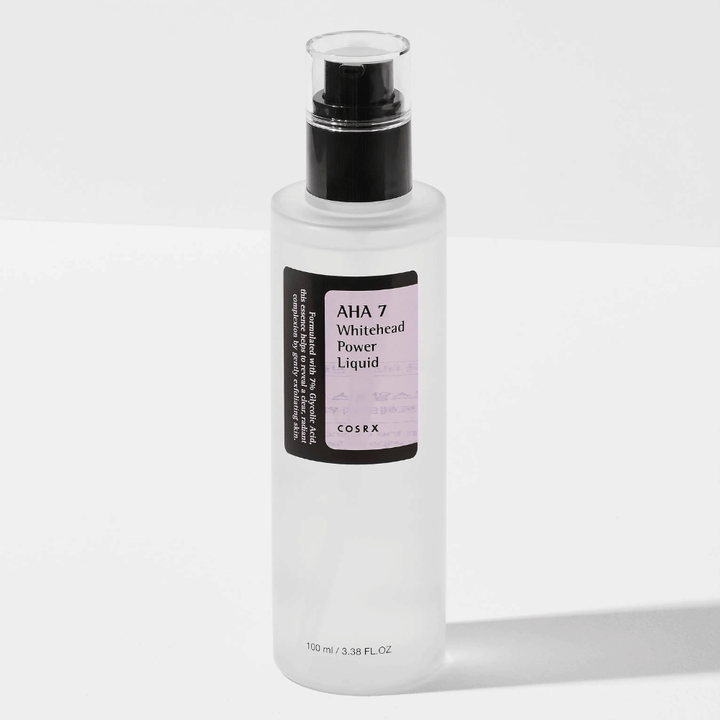 COSRX AHA 7 Whitehead Power Liquid 100 ml, kemisk peeling med glykolsyre som eksfolierer, reducerer hudorme og giver klarere hud.
