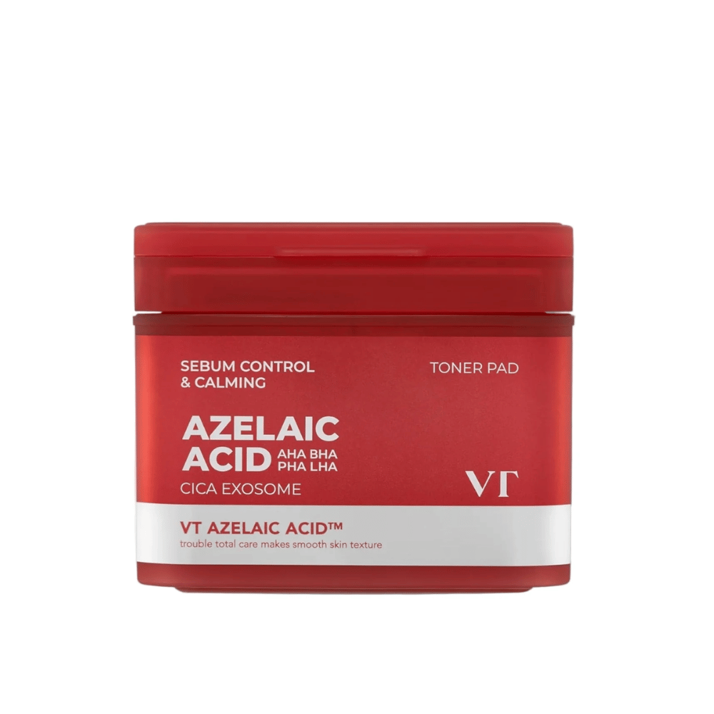 Produktbillede af VT Azelaic Acid Cica Exosome Toner Pad – daglig mild peeling der reducerer sebum og beroliger huden.