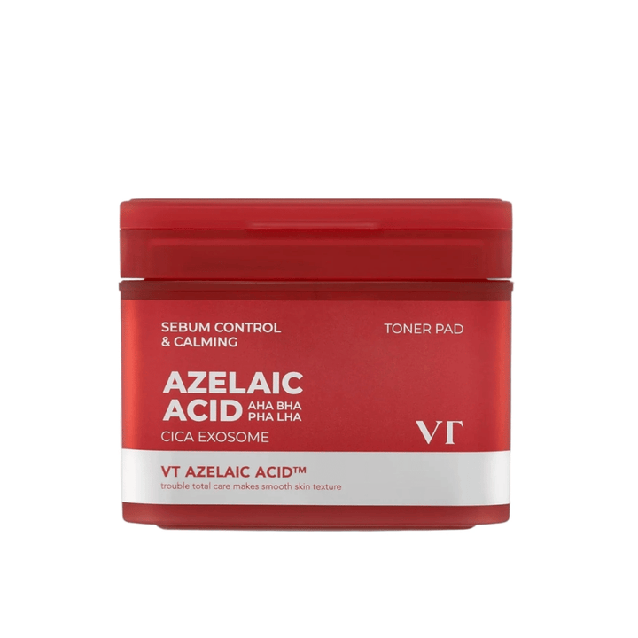 Produktbillede af VT Azelaic Acid Cica Exosome Toner Pad – daglig mild peeling der reducerer sebum og beroliger huden.