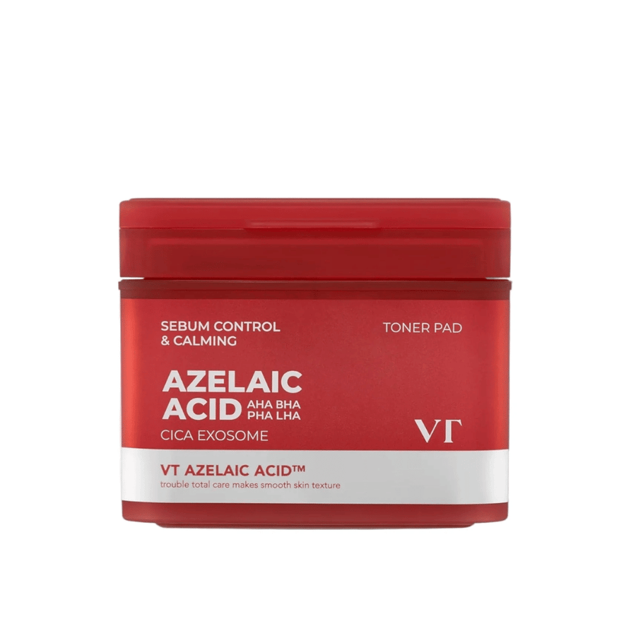 Produktbillede af VT Azelaic Acid Cica Exosome Toner Pad – daglig mild peeling der reducerer sebum og beroliger huden.