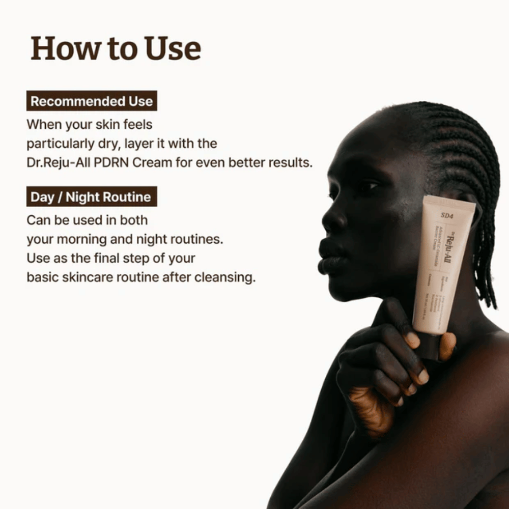 Dr. Reju-All Advanced LC-Ceramide Barrier Cream – barriereforstærkende ansigtscreme, der anvendes morgen og aften som sidste trin i hudplejerutinen for langvarig fugtning og beskyttelse.