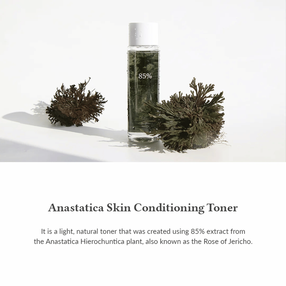 Anastatica Skin Conditioning Toner er et let og naturligt ansigtsvand med 85 % ekstrakt fra Anastatica Hierochuntica – også kendt som Jerikos rose. Den fugter, beroliger og balancerer huden effektivt.