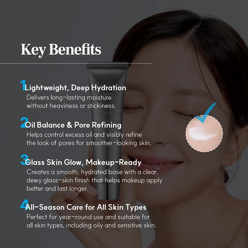 S.NATURE Aqua Squalane Moisturizing Cream giver dyb fugt, styrker hudbarrieren og passer til alle hudtyper, også sensitiv hud.