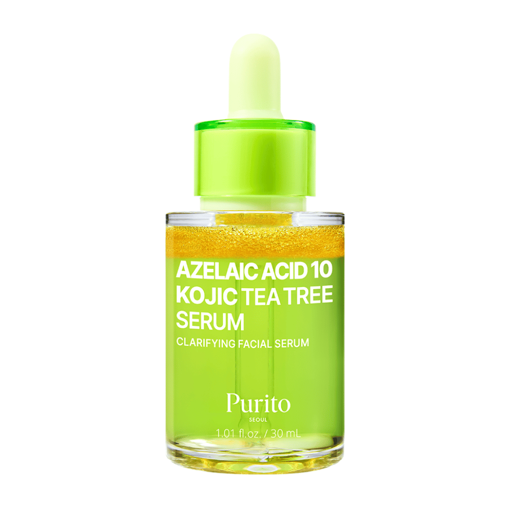 Produktbillede af Purito Azelaic Acid 10 Kojic Tea Tree Serum 30 ml. Klarende ansigtsserum til ujævn hudtone og urenheder.