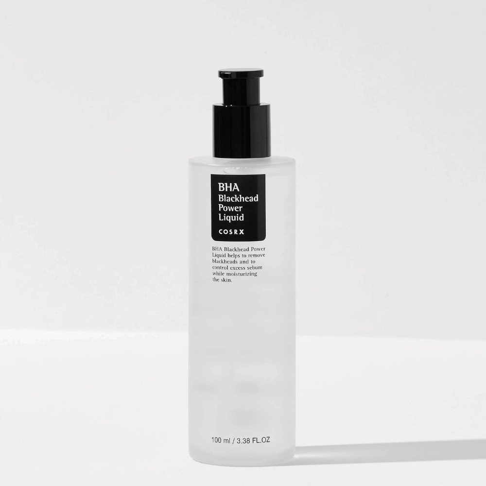 COSRX BHA Blackhead Power Liquid 100 ml – kemisk peeling med salicylsyre (BHA) for at reducere hudorme og rense porer i dybden.