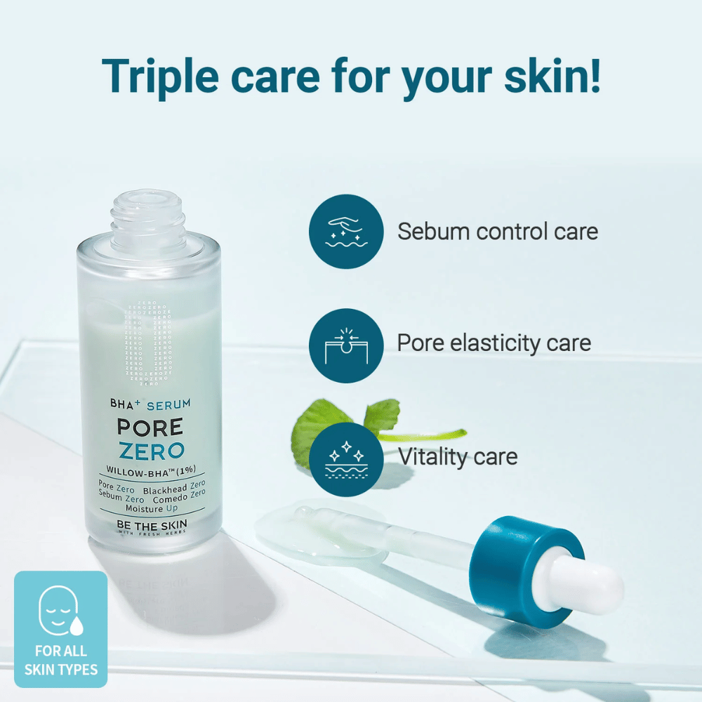 Be The Skin BHA+ Pore Zero Serum med BHA til talgkontrol og synligt mindre porer