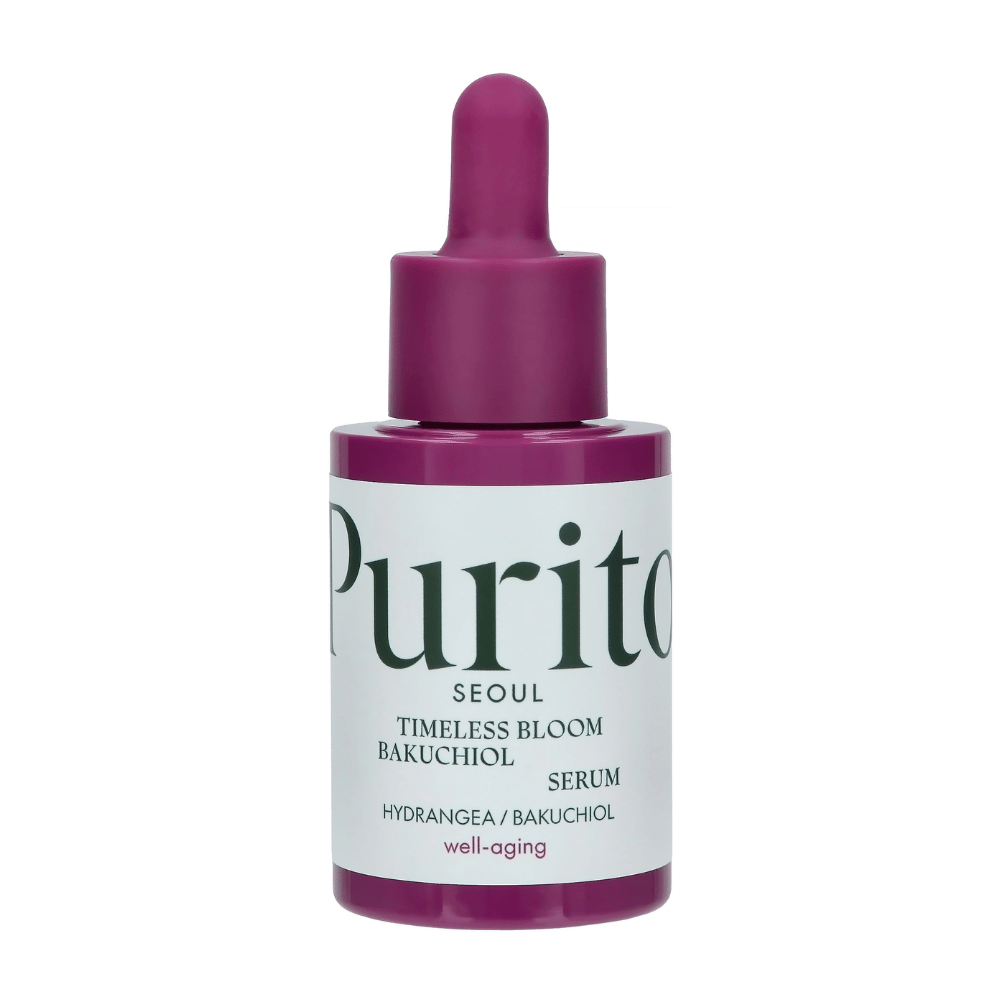 Purito Timeless Bloom Bakuchiol Serum er et perfekt well-aging produkt, der kombinerer hortensia og bakuchiol for at forbedre hudens elasticitet og reducere synlige linjer. Mild og effektiv for alle hudtyper, uden at forårsage irritation.