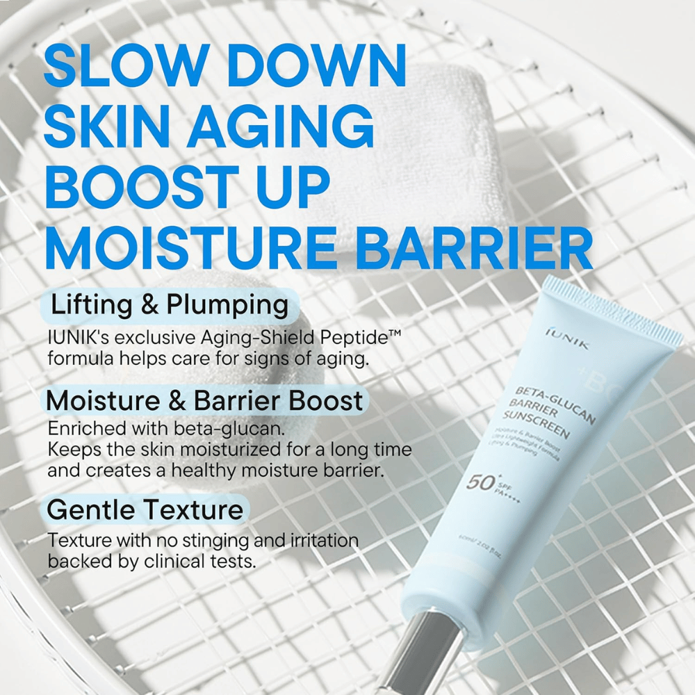 iUNIK Beta-Glucan Barrier Sunscreen SPF50+ PA++++ fugtgivende solcreme uden white cast til alle hudtoner