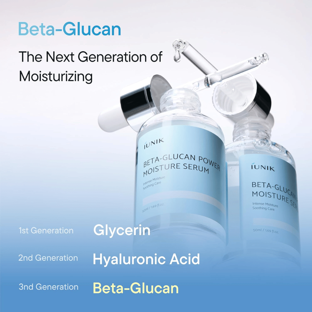 Beta-glucan i iUNIK Power Moisture Serum – næste generations fugtgivende ingrediens til en stærkere hudbarriere