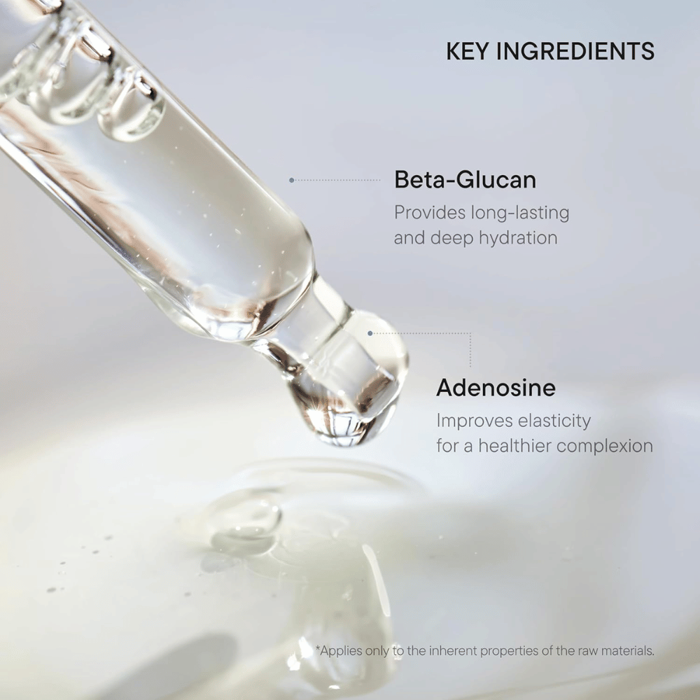 iUNIK Beta-Glucan Power Moisture Serum med beta-glucan og adenosin, der giver langvarig fugt og forbedret elasticitet