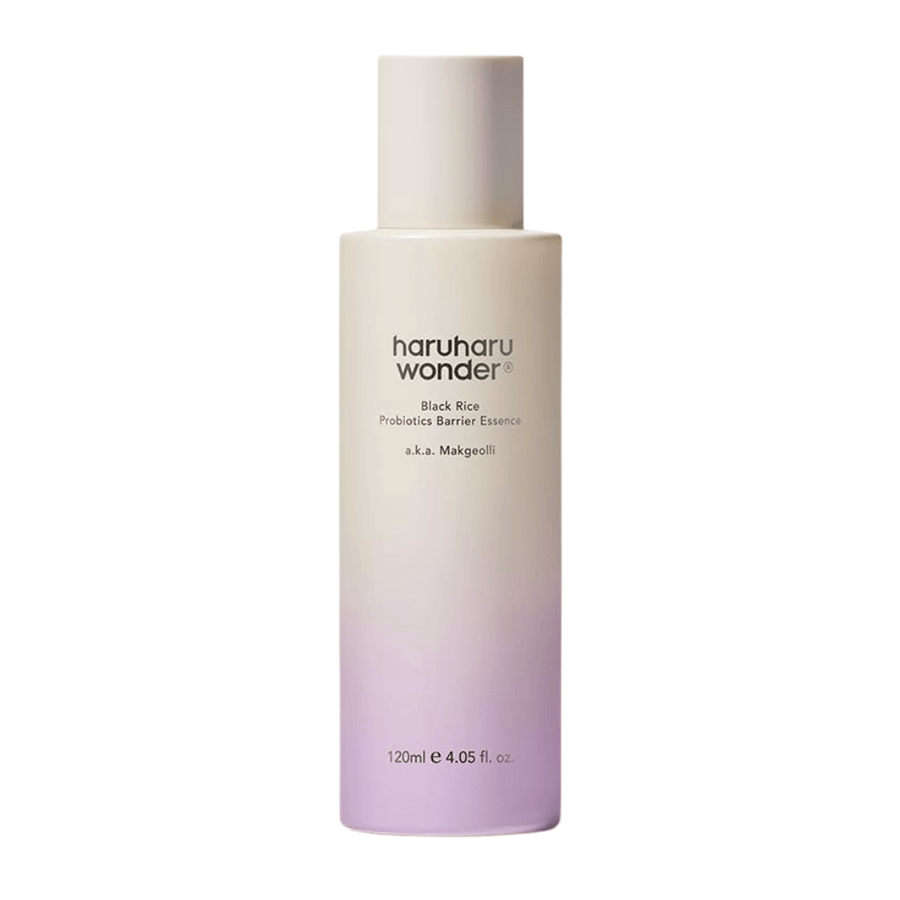 Haruharu Wonder Black Rice Probiotics Barrier Essence 120 ml med let formel, der styrker huden og giver naturlig glød