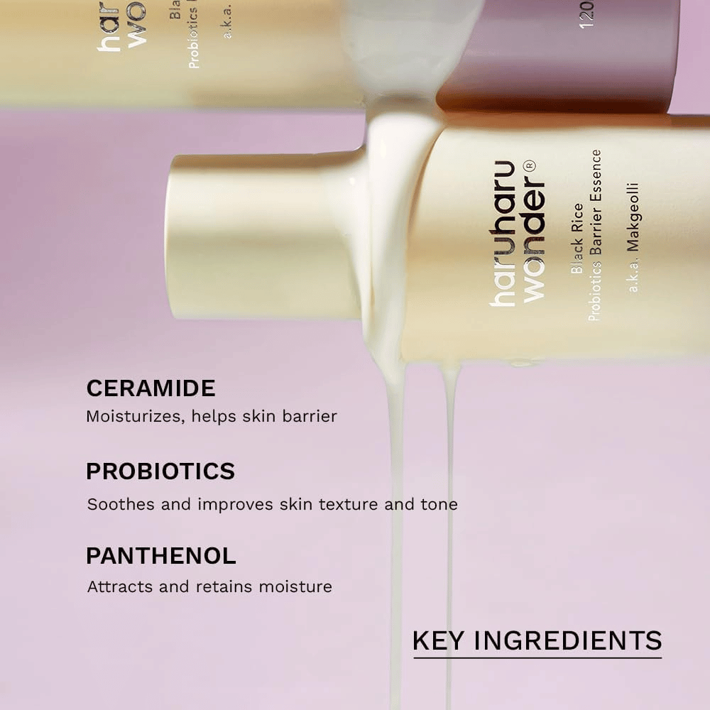 Haruharu Wonder Black Rice essence, som giver fyldigere hud, forbedret struktur og langvarig fugt