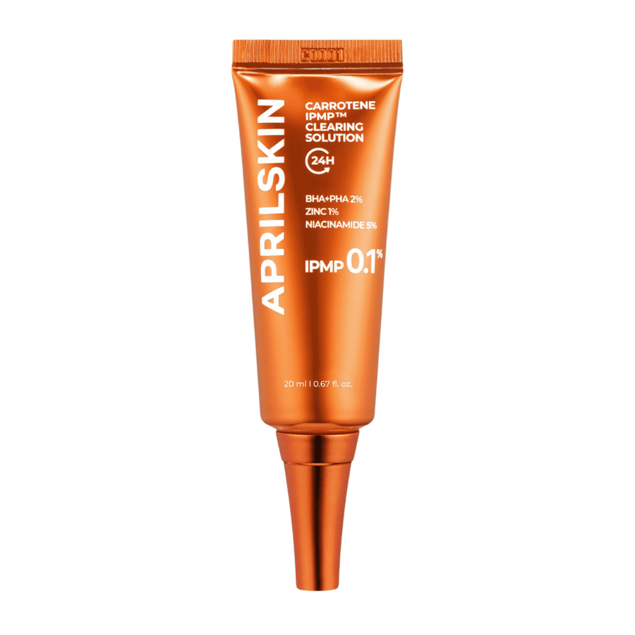 APRILSKIN Carrotene IPMP Clearing Solution 20 ml, koreansk spot treatment til akne, hudorme og betændelse med BHA, PHA, zink og niacinamid