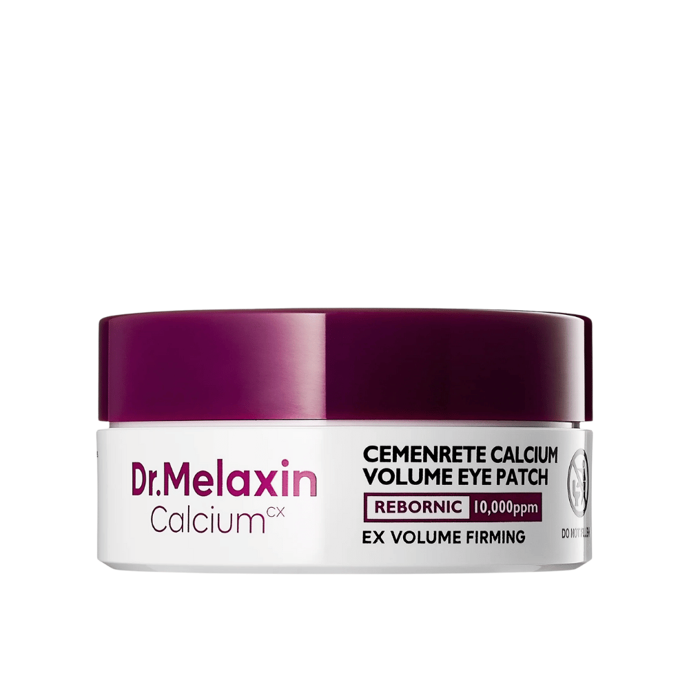 Dr. Melaxin Cemenrete Calcium Volume Eye Patch – volumen-givende hydrogel-øjenplastre med calcium og Rebornic 10 000 ppm for fastere hud og reducerede fine linjer.