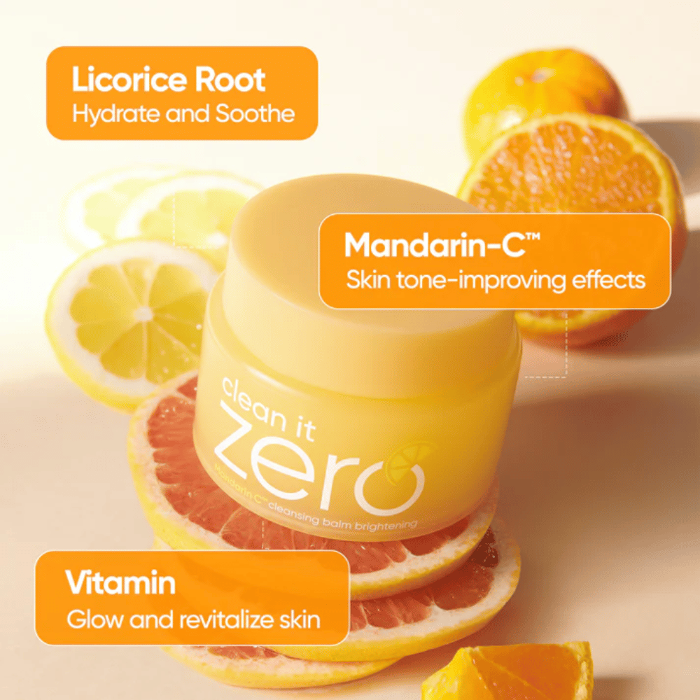 Banila Co Clean It Zero Mandarin-C cleansing balm med appelsinekstrakt som forbedrer hudtone, glød og modvirker ujævn hud og fine linjer