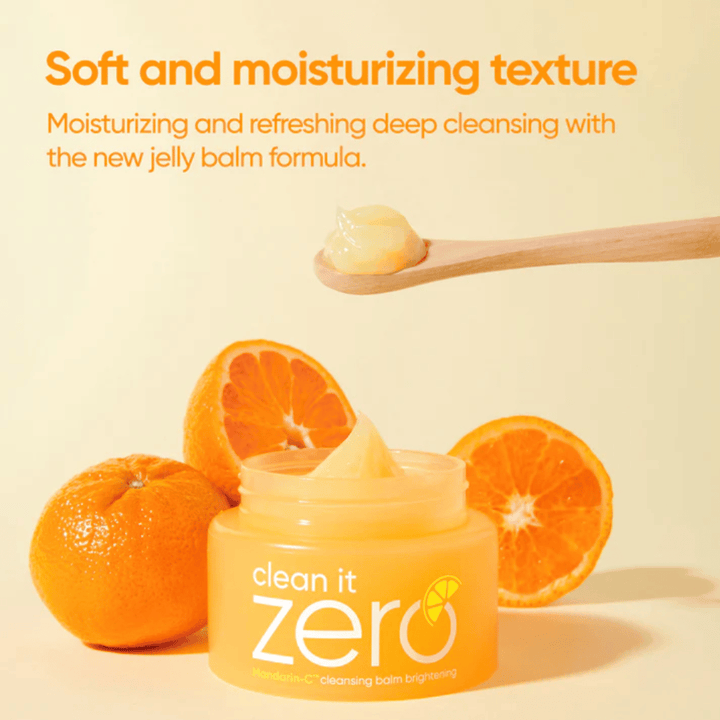 Banila Co Clean It Zero cleansing balm med mandarin og vitamin jelly balm som er skånsom mod huden og effektivt fjerner makeup og urenheder
