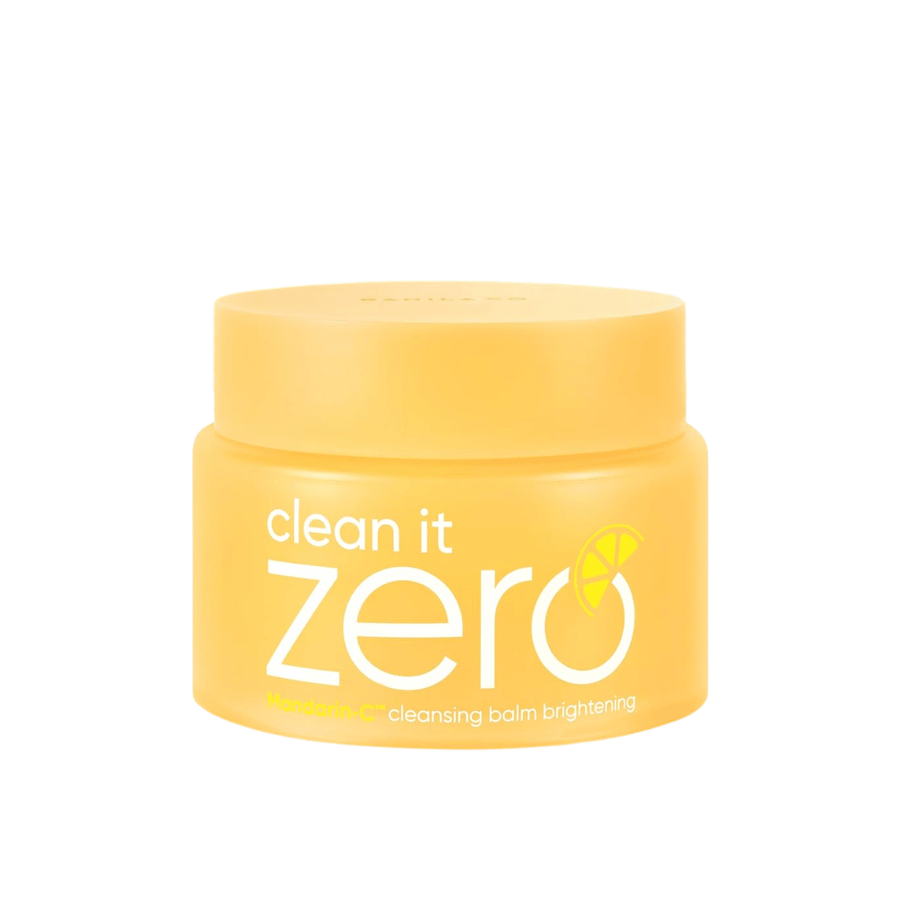 Banila Co Clean It Zero Cleansing Balm Brightening med Mandarin-C i gul krukke, rensebalm som smelter makeup væk og giver klarere hud