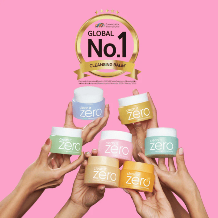 Clean It Zero Cleansing Balm-kollektionen fra BANILA CO med flere varianter, prisbelønnet global No.1 cleansing balm som tilbyder skånsom men effektiv rensning for forskellige hudtyper.