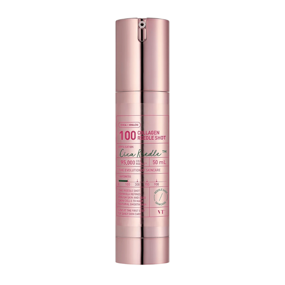 Produktbillede af VT Collagen Reedle Shot 100 – 50 ml. Forbedrer hudens elasticitet og jævnhed med kollagenmikronåle.