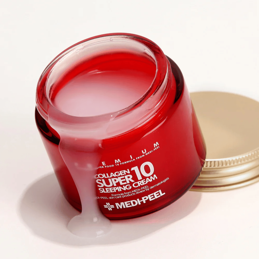 MEDI-PEEL Collagen Super 10 Sleeping Cream – koreansk natcreme med kollagen som fugter, styrker hudbarrieren og giver spændstighed natten over.