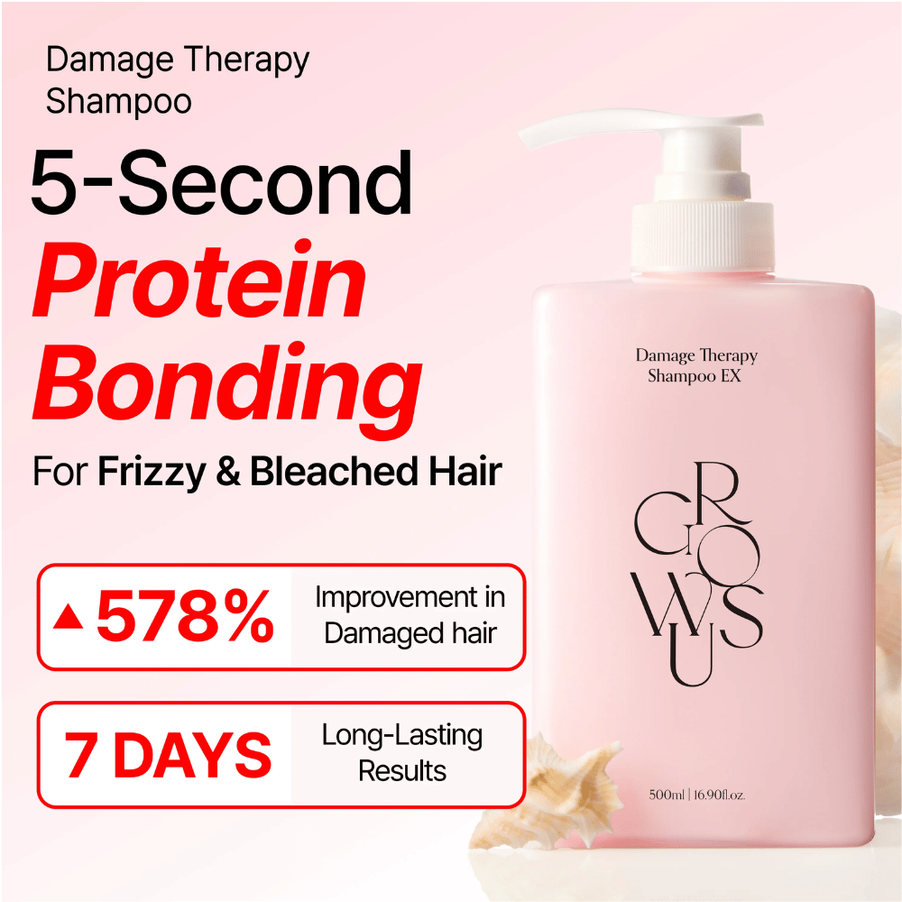 GROWUS Damage Therapy Shampoo EX med protein bonding til skadet, bleget og kruset hår