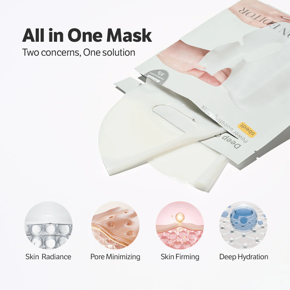 Sungboon Editor Deep Collagen Power Boosting Mask – all-in-one Sheet mask som giver glød, minimerer porer, strammer huden op og fugter i dybden.