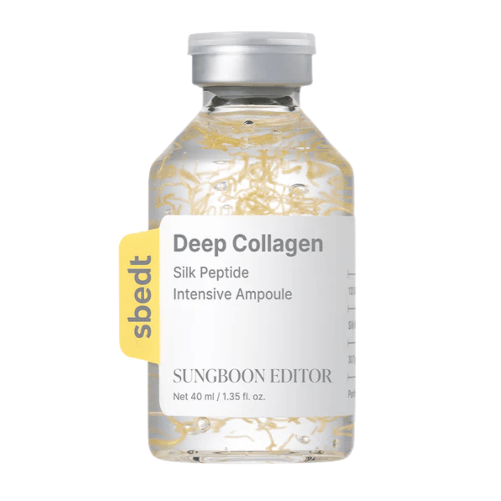 SUNGBOON EDITOR Deep Collagen Silk Peptide Intensive Ampoule – kollagenserum med peptider, der styrker hudbarrieren, fugter og giver huden et fastere og mere ungdommeligt udseende.