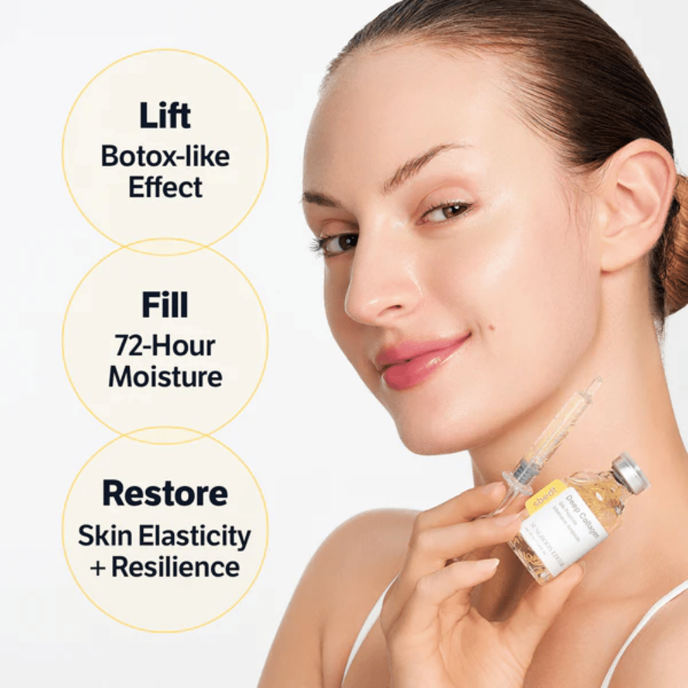 SUNGBOON EDITOR Deep Collagen Silk Peptide Intensive Ampoule – anti-age serum med peptider, der hjælper med at give fastere hud, forbedre elasticitet og fugte i op til 72 timer.