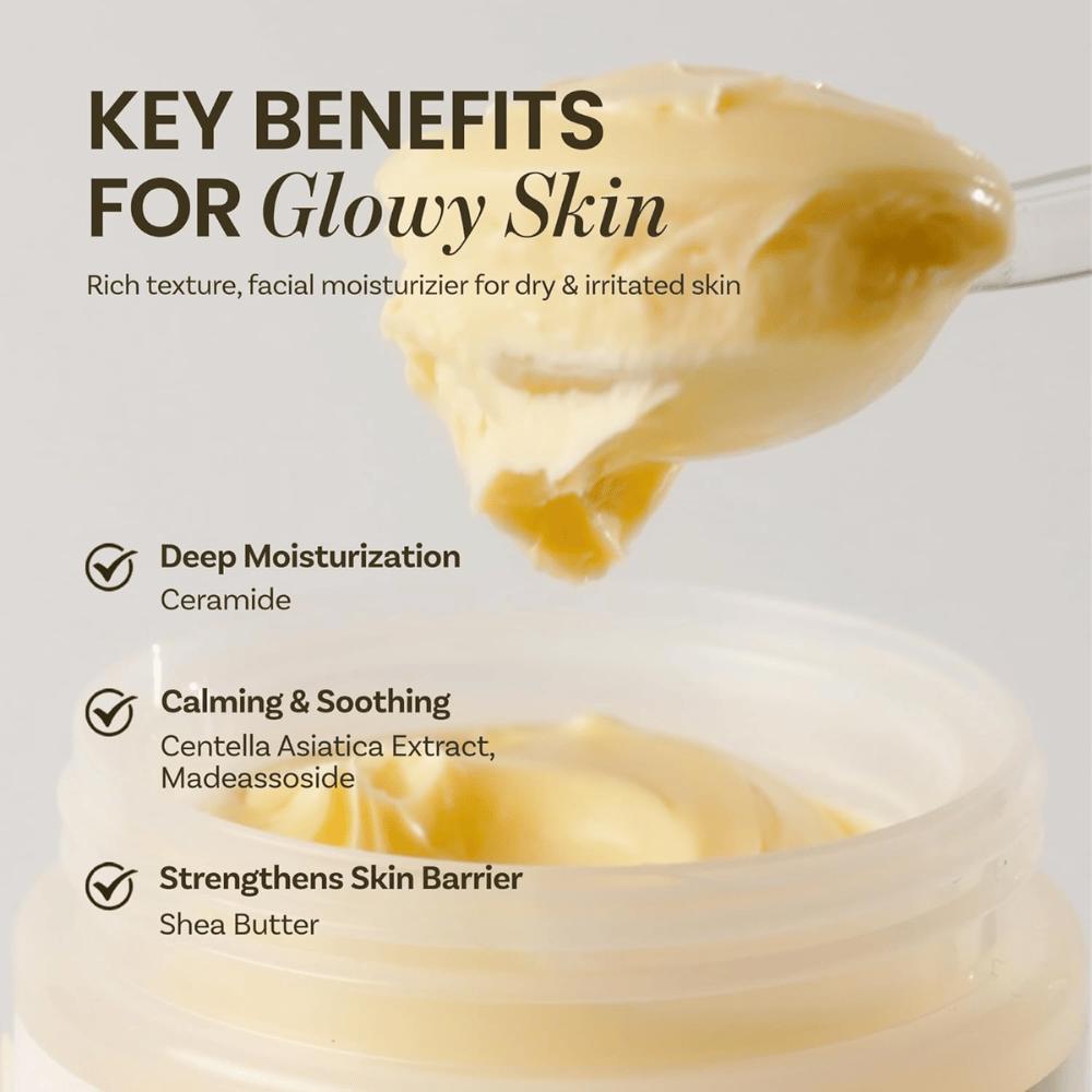 Ongredients Deep Calming Cream – rig, fugtgivende creme med ceramid og centella som beroliger og styrker hudbarrieren.