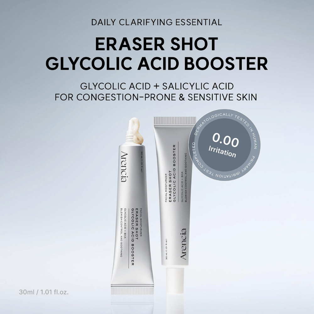 Arencia Eraser Shot Glycolic Acid Booster 30 ml – med glykolsyre og salicylsyre til tilstoppede porer og sensitiv hud