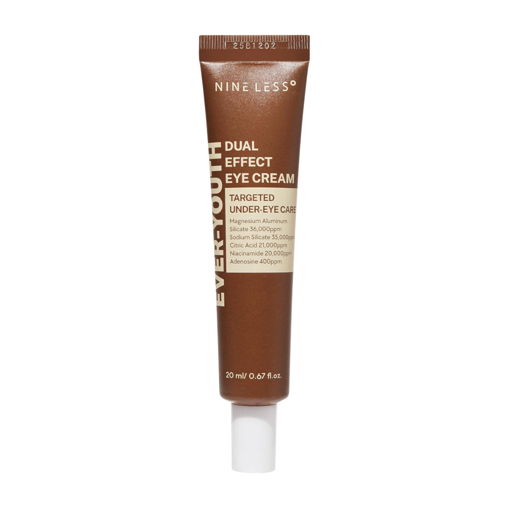 NINE LESS Ever-Youth Dual Effect Eye Cream 20 ml – produktbillede af Øjencreme i brun tube