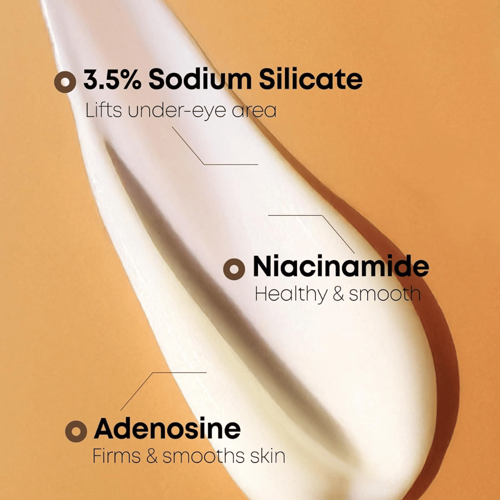 NINE LESS Ever-Youth Dual Effect Eye Cream – Øjencreme med Sodium Silicate, niacinamid og adenosin