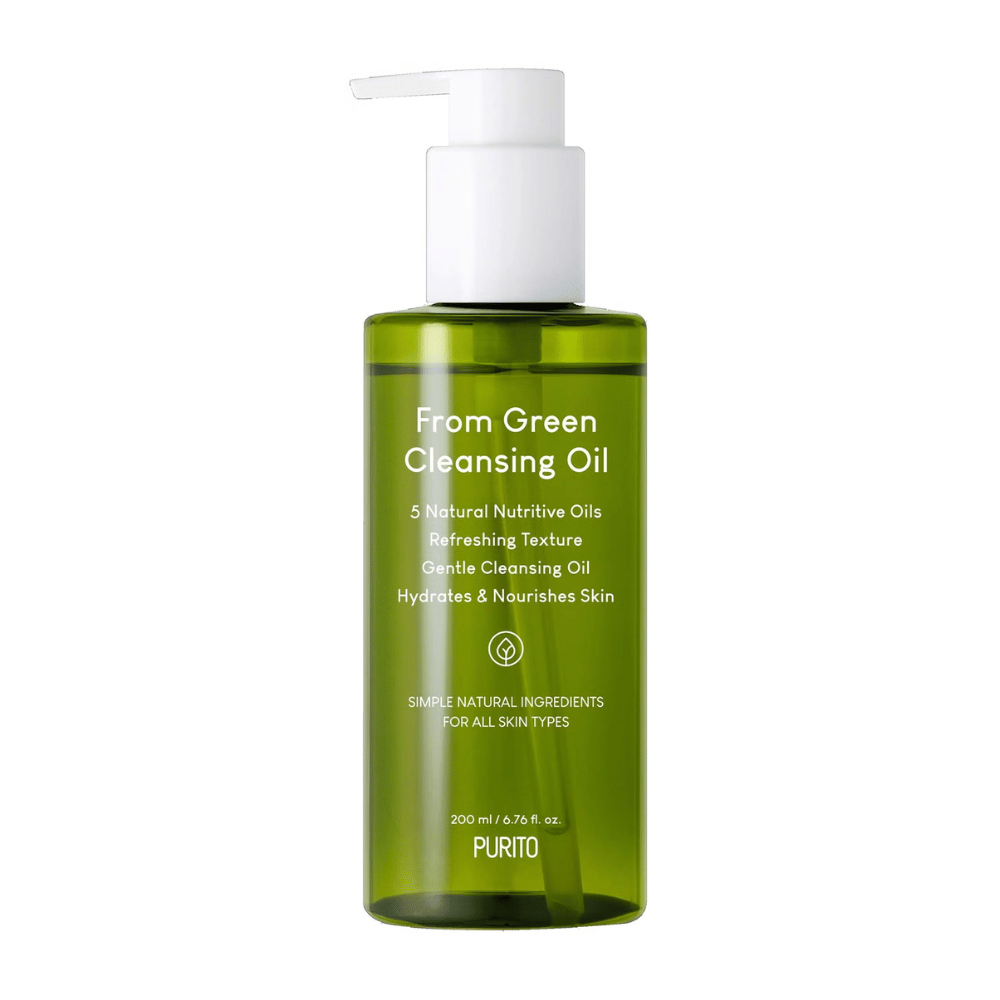 Purito From Green Cleansing Oil er en mild renseolie formuleret med naturlige næringsrige olier. Den fjerner effektivt makeup og urenheder, samtidig med at den fugter og nærer huden. Passer til alle hudtyper og efterlader huden blød og frisk.