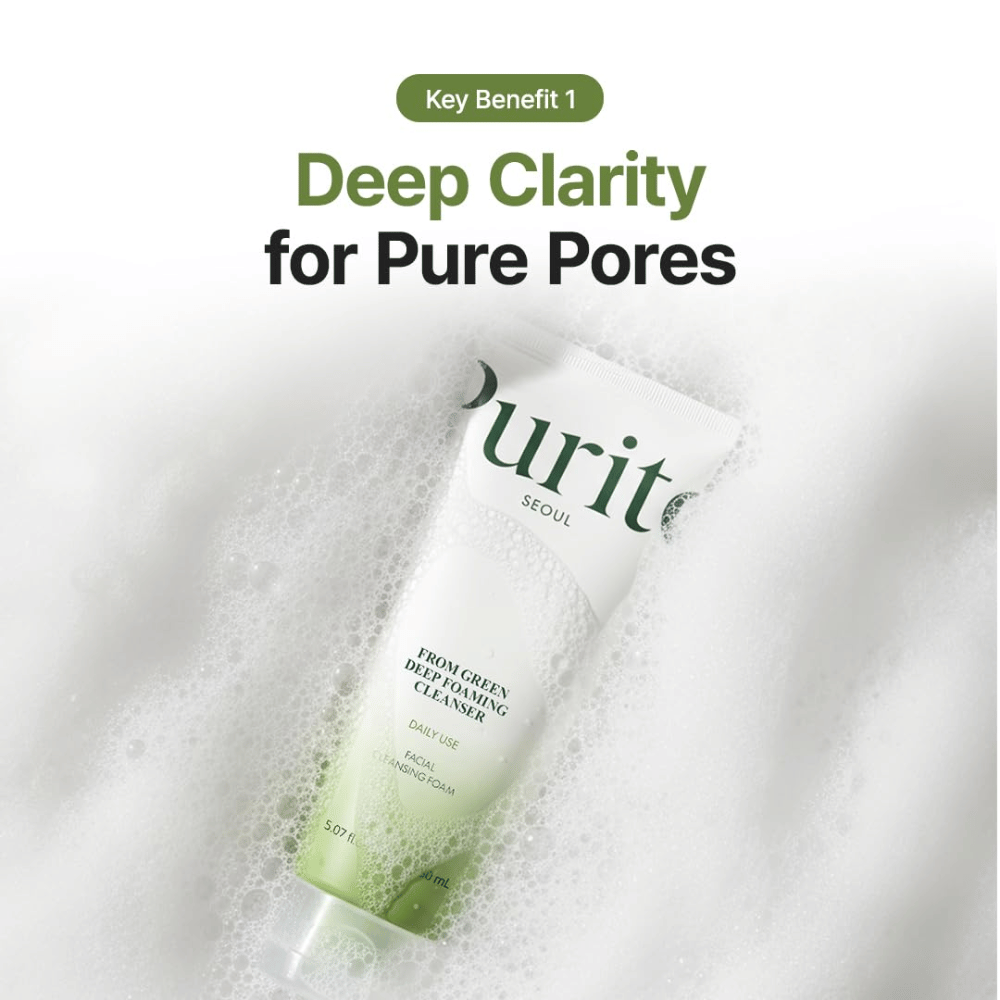 Purito Seoul From Green Deep Foaming Cleanser – dybderensende ansigtsrens, der hjælper med at rense porerne