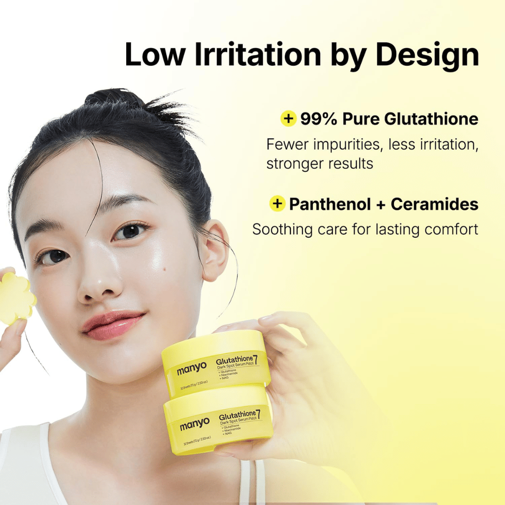 Ma:nyo Glutathione 7 Dark Spot Serum Patch med 99 % glutathione, panthenol og ceramider til skånsom behandling af pigmentpletter