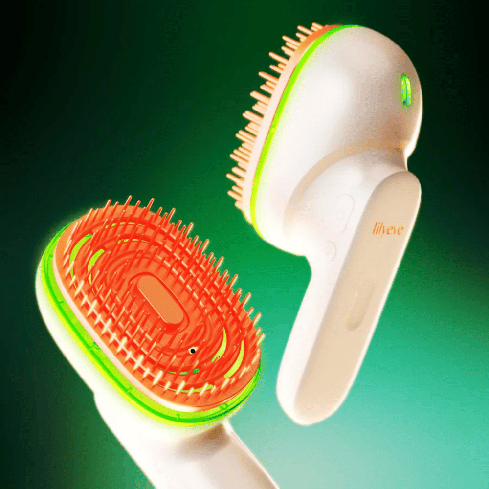 LILYEVE GrowTurn Brush Steam Booster – hovedbundsbørste med grøn LED-lysfunktion