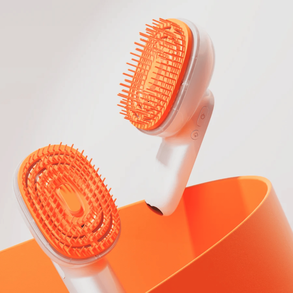 LILYEVE GrowTurn Brush Steam Booster – elektrisk hovedbundsbørste med orange børstehoved