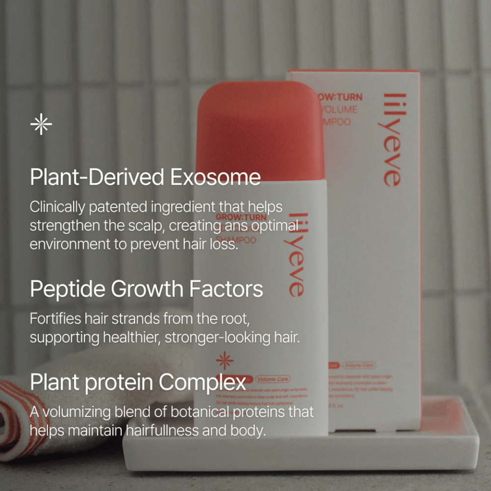 LILYEVE Grow:Turn Exosome 3D Volume Brush Shampoo med klinisk udviklet formel til hovedbund og volumen