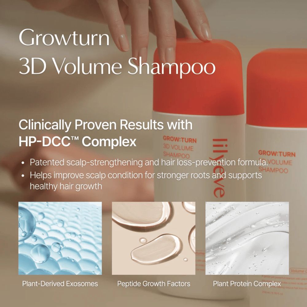 LILYEVE Grow:Turn Exosome 3D Volume Brush Shampoo med exosomer og peptider for fyldigere hår